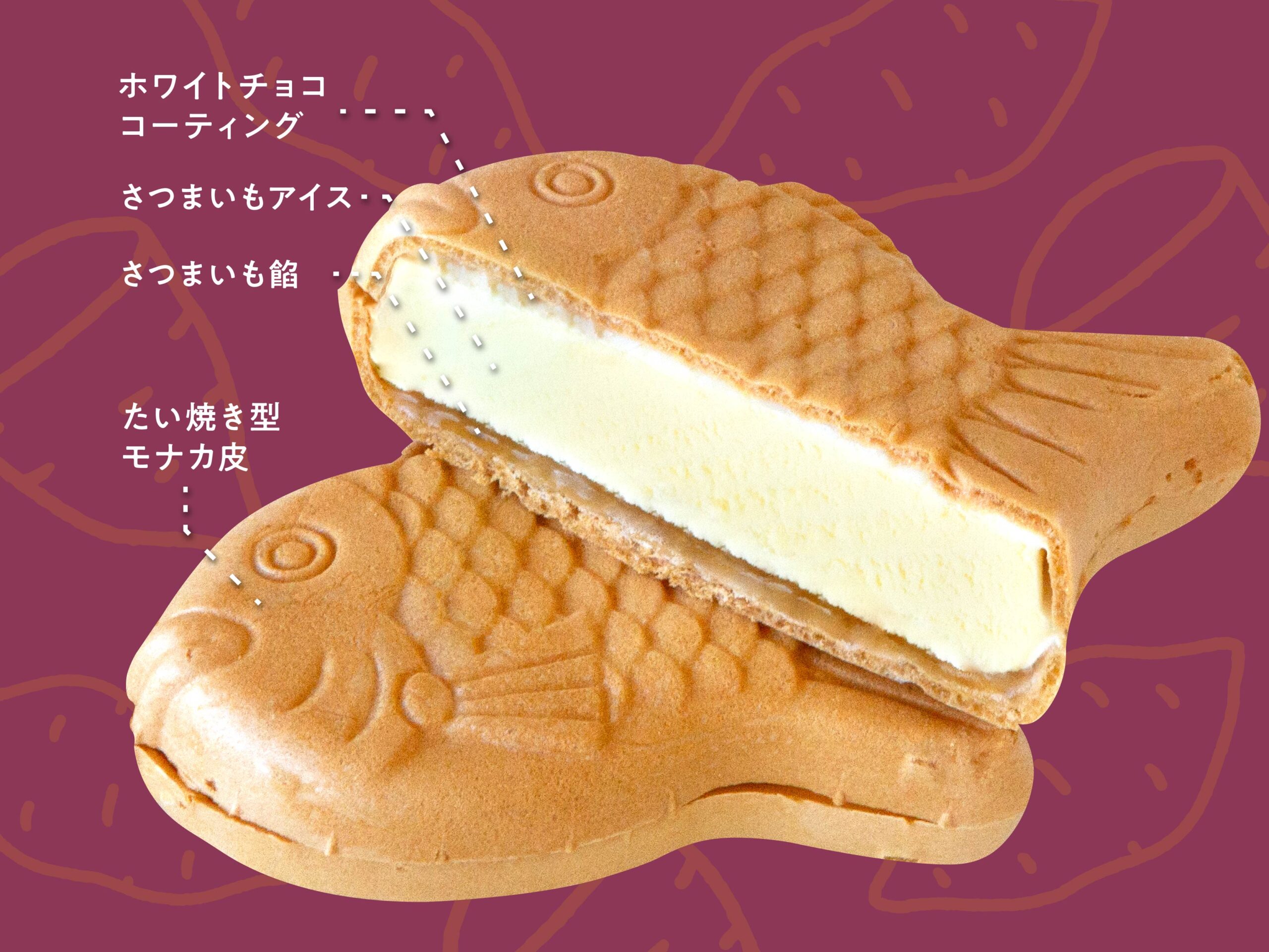 和菓子アイスたい焼き最中しっぽまであん徳島県産鳴門金時